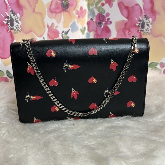 💯Authentic YSL Black Calfskin Printed Kate Medium, Black🍀 - Picture 6 of 17